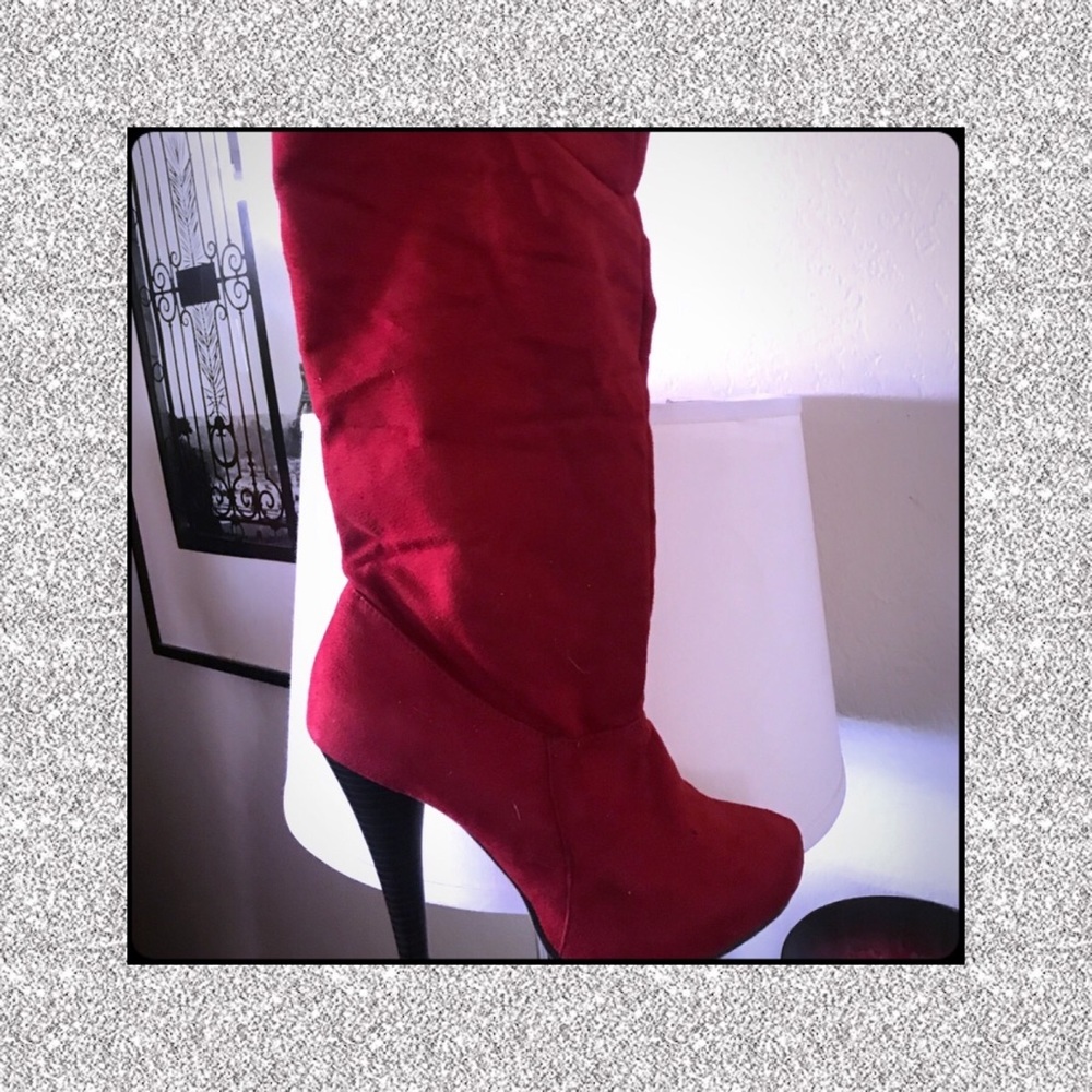 Red slouchy Boots 4” heel ❤️Hot this year❤️Sexy - Picture 8 of 8